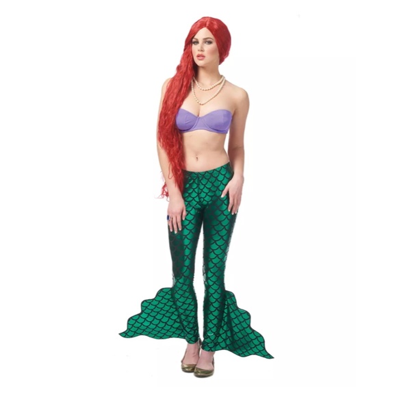 Women's Green Mermaid Pants with Fin Size Small 4-6 - Picture 1 of 6